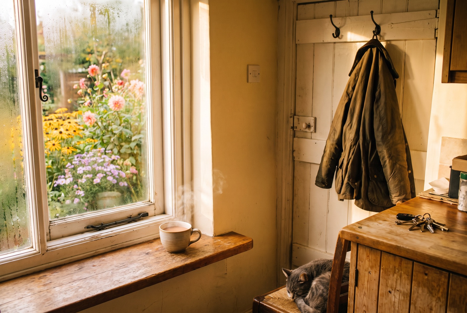 Sunny morning in a Derbyshire cottage kitchen
